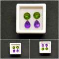 4.15Cts Natural Gemstone Earrings 2 Pieces Combination Set **Amethyst & Peridot**