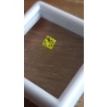 CERTIFIED 0.20Cts  FANCY YELLOW  NATURAL DIAMOND PRINCESS CUT