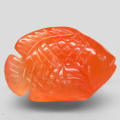 19.00Ct. Natural Orange Agate Fish Carving  Gorgeous