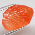 19.00Ct. Natural Orange Agate Fish Carving  Gorgeous