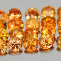 Sapphire Orange Songea 0.054 Ct. Round Diamond Cut 2.2 Mm. Natural