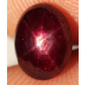 4.32Ct. Unheated Ruby Natural 6 Rays Star Oval Cabochon Top Blood Red Madagascar