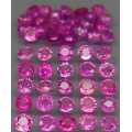 ** Top**  Pink  Ruby  Round Diamond Cut 2.7mm Gem