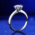 1 Carat Classic Engagement Rings 925 Sterling Silver Six Claws Design
