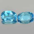 Topaz Swiss Blue 1.94 Ct. Oval Shape 7 x 5 Mm. 2 Pcs. Natural Gemstones