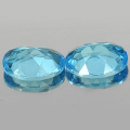 Topaz Swiss Blue 1.94 Ct. Oval Shape 7 x 5 Mm. 2 Pcs. Natural Gemstones