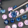 0.050Ct Sapphire Round Diamond Cut 2.1 mm.Pink & Blue Colour