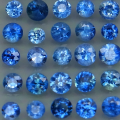 Cornflower Blue Sapphire 0.08Ct Round Diamond Cut 2-2.7 mm.Heated Only!