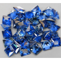 Princess Cut Cornflower Blue Sapphire 0.13Ct Round Diamond Cut 2.7 mm.Heated Only!