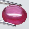 3.08Ct. Ruby Natural Oval Cabochon Pinkish Red Color Good Sparkling!
