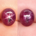 3.03Ct. Star Ruby Natural Oval Cabochon Purplish Red 6 Rays