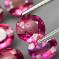 Hot Pink Purple Rhodolite Garnet  6Pcs/6.66Ct Round & Oval 6.5x6.5-7x5.5mm