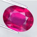 2.21Ct. Ruby Oval Facet Red Sparkling & Good Color! Heated Natural
