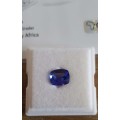 3.98Ct. Tanzanite Cushion Cut   Violet Blue **Certified**Very Good Color! Natural