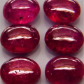 Top Red Pink Ruby Oval Cabochon 6x5 mm  Mozambique 6Pcs/4.69Ct Normal Heated