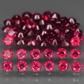 Cherry Pink Rhodolite Garnet 2.5 mm.0.10Ct.Round Diamond Cut Natural **PAIR**