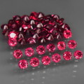 Cherry Pink Rhodolite Garnet 2.5 mm.0.10Ct.Round Diamond Cut Natural **PAIR**