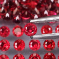 Cherry RED Rhodolite Garnet 2.7 mm.0.0.14Ct.Round Diamond Cut Natural **PAIR**