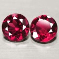 1.35Ct. Rhodolite Garnet Round **PAIR**Red Sparkling  Natural