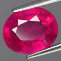 3.19Ct. Ruby  Oval Facet Red Sparkling & Good Color! Heated Natural