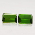 1.43Ct.  Green Tourmaline Emerald Cut **Pair**Untreated Natural