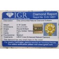 0.18cts Diamond Round Cut SI1 Fiery Golden Yellow  CERTIFIED