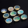 Opal Oval Yellow & Rainbow 7x5mm STRONG Natural  Sparkling.