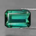3.89Ct.  Blue Green Tourmaline Emerald Cut Africa Precious Gem Good Colour Natural