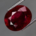 3.86Ct. Ruby  Oval Facet Red Sparkling & Good Color!
