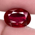 4.42Ct. Ruby  Oval Facet Red Sparkling & Good Color!