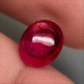 3.51Ct. Ruby Oval Pinkish Red Cabochon Top Blood Red Natural