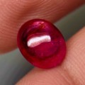 3.51Ct. Ruby Oval Pinkish Red Cabochon Top Blood Red Natural
