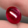 2.91Ct. Ruby Oval Pinkish Red Cabochon Top Blood Red Natural