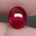 3.33Ct. Ruby Pinkish Red Oval Cabochon Natural  Mozambique Very Good Sparkling