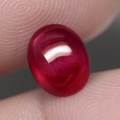 3.33Ct. Ruby Pinkish Red Oval Cabochon Natural  Mozambique Very Good Sparkling