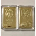 Deutsche Reichsbank 999/1000 Gold clad Bar-Souvenir  Bar