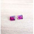 Rhodolite Garnet 1.83Ct. Cherry Pinkish Square Cut **Pair**.Ravishing Color!