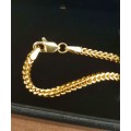 10K Yellow Gold 46cm -2.5mm Square Wheat Box Franco Chain Necklace
