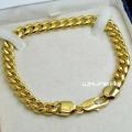 18ct Gold Plated Curb Rings Link Chain Solid mens,womens Bracelet