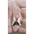Swarovski Necklace Butterfly Gold Plated  Link Chain
