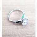 2.00 Carat Round SONA Diamond **Certified**  VVSI/D Engagement Ring Plated in Platinum