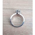 2.00 Carat Round SONA Diamond **Certified**  VVSI/D Engagement Ring Plated in Platinum