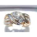 0.750ct TRILOGY  DESIGN DIAMOND RING ** YELLOW GOLD** LADIES STUNNING