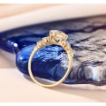 1.00 Carat Moissanite Ring Side Cluster 10K Gold **GRA Certified**  VVSI/D Engagement Ring