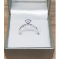 0.50cts Moisannite Solitaire Ring Round Cut 14KT **White Gold**