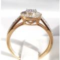 0.300ct DIAMOND RING CLUSTER HALO DESIGN YELLOW GOLD **SPECIAL DEAL **