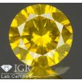 0.26cts. Round Brilliant Cut Vivid Yellow Loose Natural Diamond