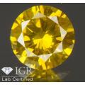 0.26cts. Round Brilliant Cut Vivid Yellow Loose Natural Diamond