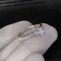 1Ct Ring Delysia King Women Trendy Shiny Crystal Ring Simplicity Elegant