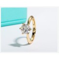 2.00 Carat Moissanite VVSI/D Engagement Ring in Yellow or Rose Gold Plated **GRA Certified**
